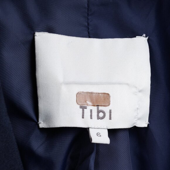 Tibi Quilted Combo Navy Blazer Jacket - Picture 10 of 12